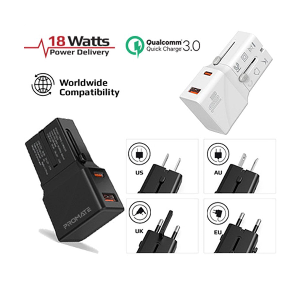 Promate Triplug-PD18 Universal Power Plug Promate Triplug-PD18 Universal Power Plug